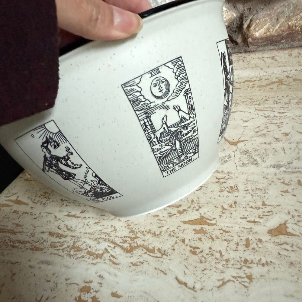 World Market Exclusive Vintage Tarot Card Enamel Treat Bowl. Tarot witchy goth h - Picture 5 of 6
